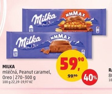 MILKA mléčná, Peanut caramel, Oreo