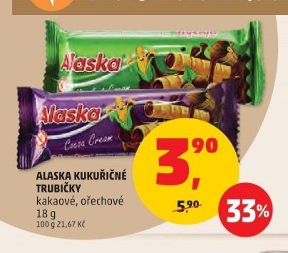 ALASKA KUKUŘIČNÉ TRUBIČKY