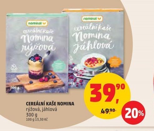 CEREÁLNÍ KAŠE NOMINA rýžová, jáhlová