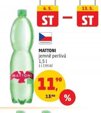 MATTONI jemně perlivá 1,5 l