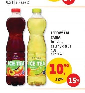 LEDOVÝ ČAJ TANJA broskev, zelený citrus 1,5 l