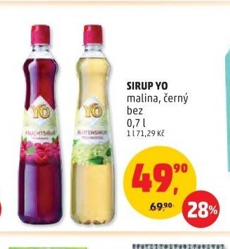 SIRUP YO malina, černý bez 0,7 l