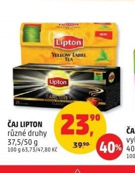 ČAJ LIPTON různé druhy 37,5/50 g