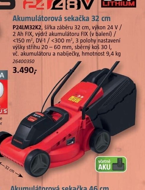 Akumulátorová sekačka 32 cm