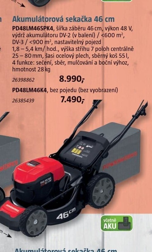 Akumulátorová sekačka 46 cm