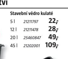 Stavební vědro kulaté