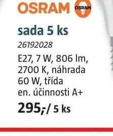 LED žárovka OSRAM sada 5 ks - BAUHAUS akcniletaky.com