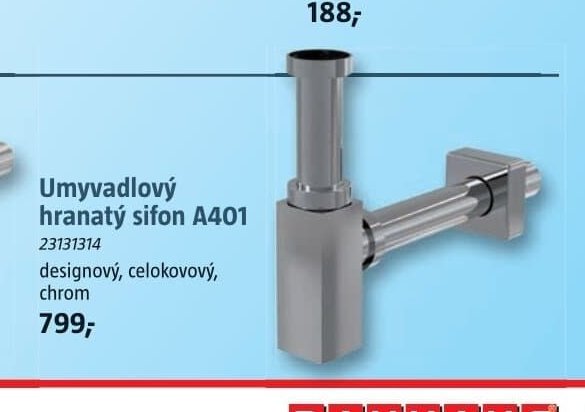 Umyvadlový hranatý sifon A401 23131314 - BAUHAUS akcniletaky.com