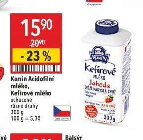 Kunín Acidofilní mléko, Kefírové mléko