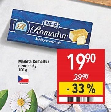 Madeta Romadur různé druhy 100 g
