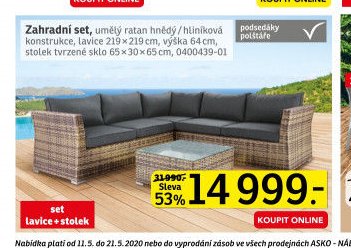 Zahradní set, umělý ratan hnědý - ASKO akcniletaky.com