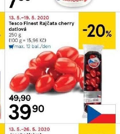 Tesco Finest Rajčata cherry datlová