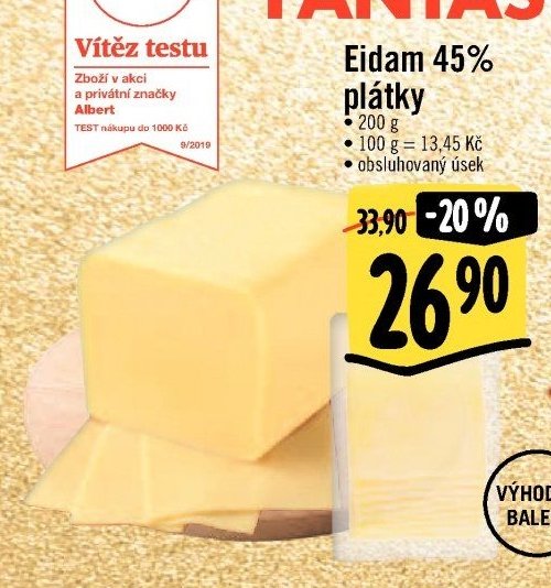 Eidam 45% plátky