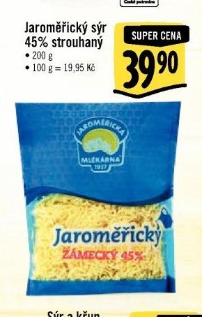 Jaroměřický sýr 45% strouhaný