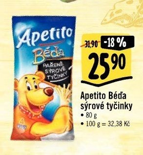 Apetito Běďa sýrové tyčinky