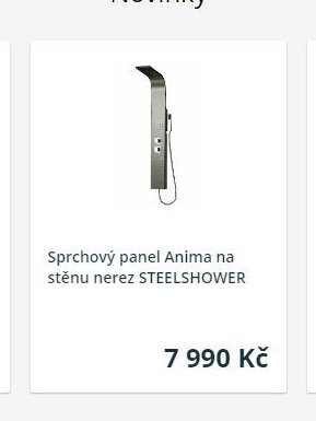 Sprchový panel Anima na stěnu nerez STEELSHOWER