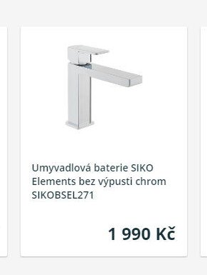 Umyvadlová baterie SIKO Elements bez výpusti chrom SIKOBSEL271
