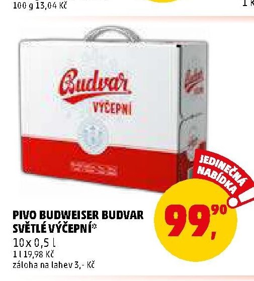 Pivo Budweiser Budvar světlé výčepní