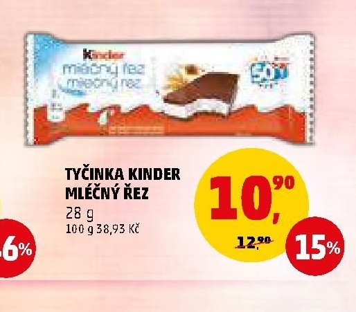 TYČINKA KINDER MLÉČNÝ ŘEZ