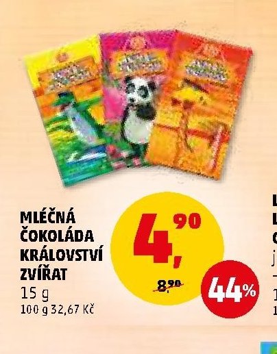 MLÉČNÁ ČOKOLÁDA KRÁLOVSTVÍ ZVÍŘAT