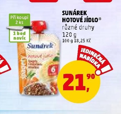 Sunárek hotové jídlo