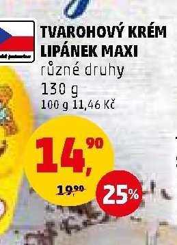 Tvarohový krém Lipánek Maxi