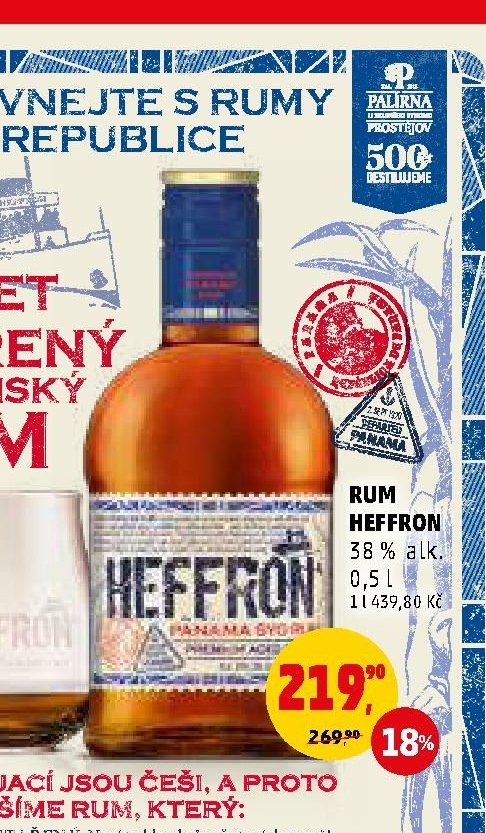 Rum Heffron 38 % alk. 0,5 l