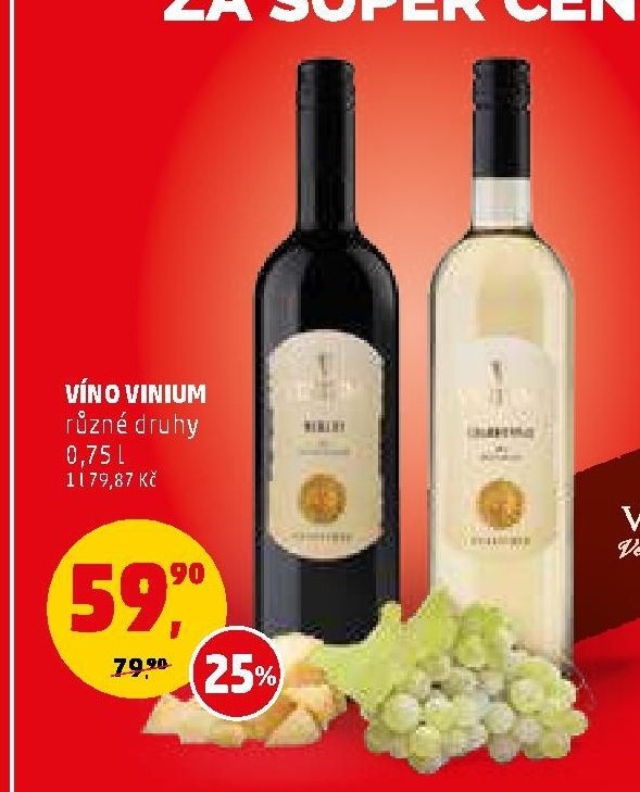 Víno Vinium různé druhy 0,75 l