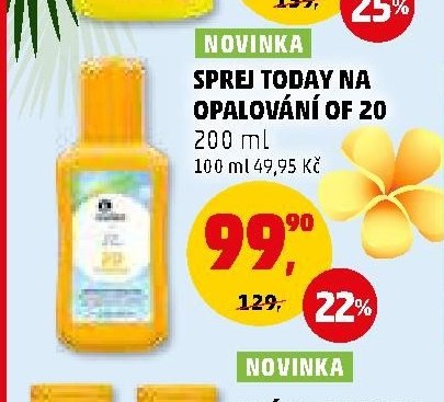 Sprej Today na opalování OF 20 200 ml