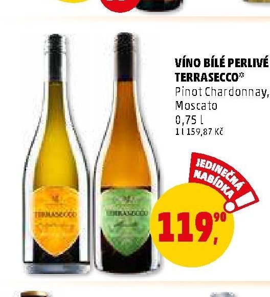 VÍNO BÍLÉ PERLIVÉ TERRASECCO