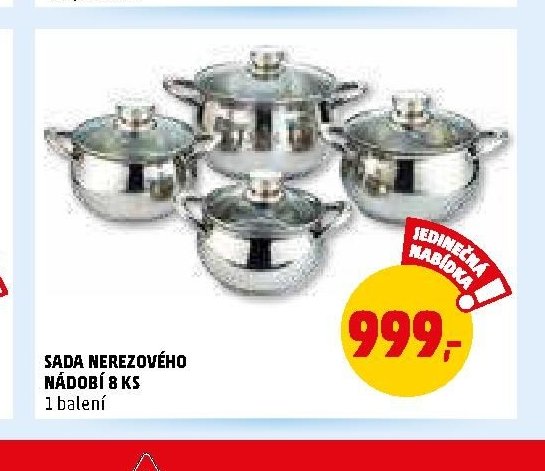 Sada nerezového nádobí 8 ks