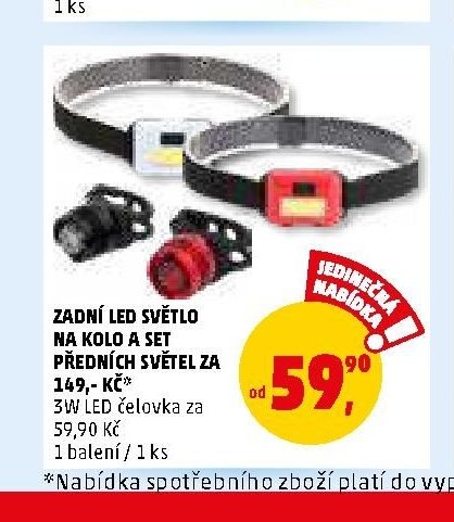 ZADNÍ LED SVĚTLO NA KOLO A SET PŘEDNÍCH SVĚTEL ZA 149,- KČ*