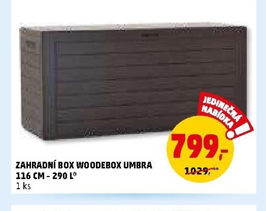 ZAHRADNÍ BOX WOODEBOX UMBRA 116 CM - 290 L