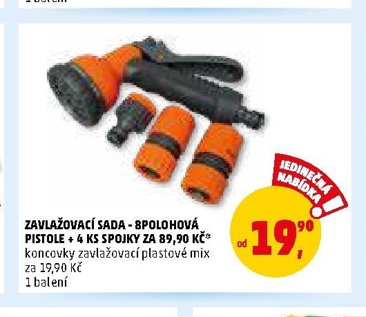 ZAVLAŽOVACÍ SADA - 8POLOHOVÁ PISTOLE + 4 KS SPOJKY
