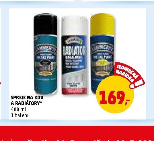 SPREJE NA KOV A RADIÁTORY