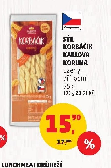 Sýr korbáček Karlova Koruna