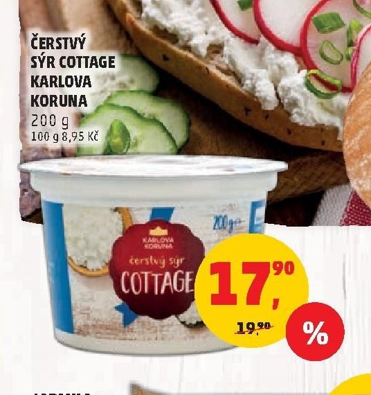 Čerstvý sýr Cottage Karlova Koruna