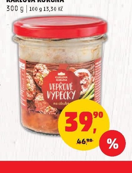 Vepřové výpečky na cibulce Karlova Koruna