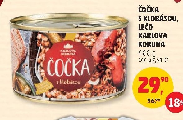 ČOČKA S KLOBÁSOU, LEČO KARLOVA KORUNA 400 g