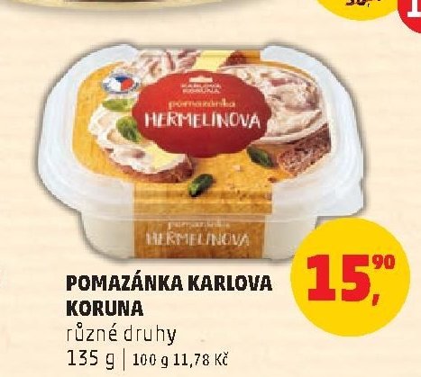 POMAZÁNKA KARLOVA KORUNA různé druhy 135 g