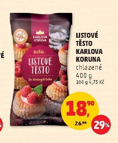 LISTOVÉ TĚSTO KARLOVA KORUNA chlazené 400 g
