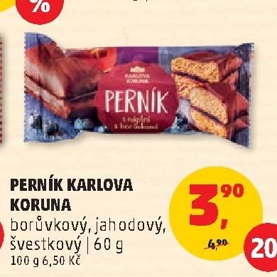 PERNÍK KARLOVA KORUNA borůvkový, jahodový, švestkový 60 g