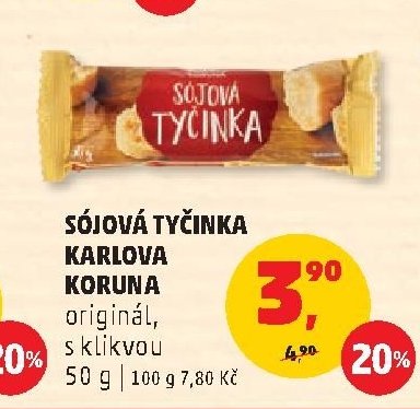 SÓJOVÁ TYČINKA KARLOVA KORUNA originál, s klikvou 50 g