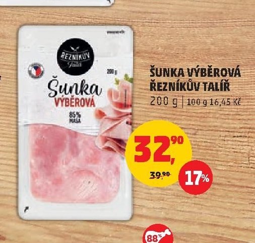 ŠUNKA VÝBĚROVÁ ŘEZNÍKŮV TALÍŘ