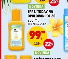 Sprej Today na opalování OF 20