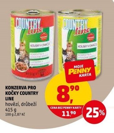 KONZERVA PRO KOČKY COUNTRY LINE