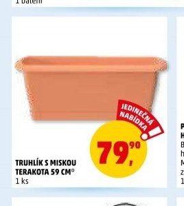 TRUHLÍK S MISKOU TERAKOTA 59 CM