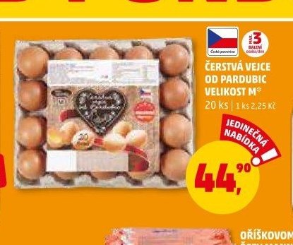 Čerstvá vejce od Pardubic velikost M