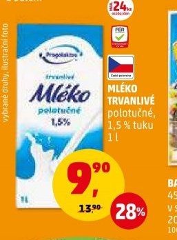 Mléko trvanlivé polotučné
