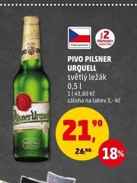 PIVO PILSNER URQUELL světlý ležák 0,5 l